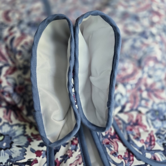 7 For All Mankind Quilted Floral Paisley Jacket White Blue Trim - Picture 7 of 16